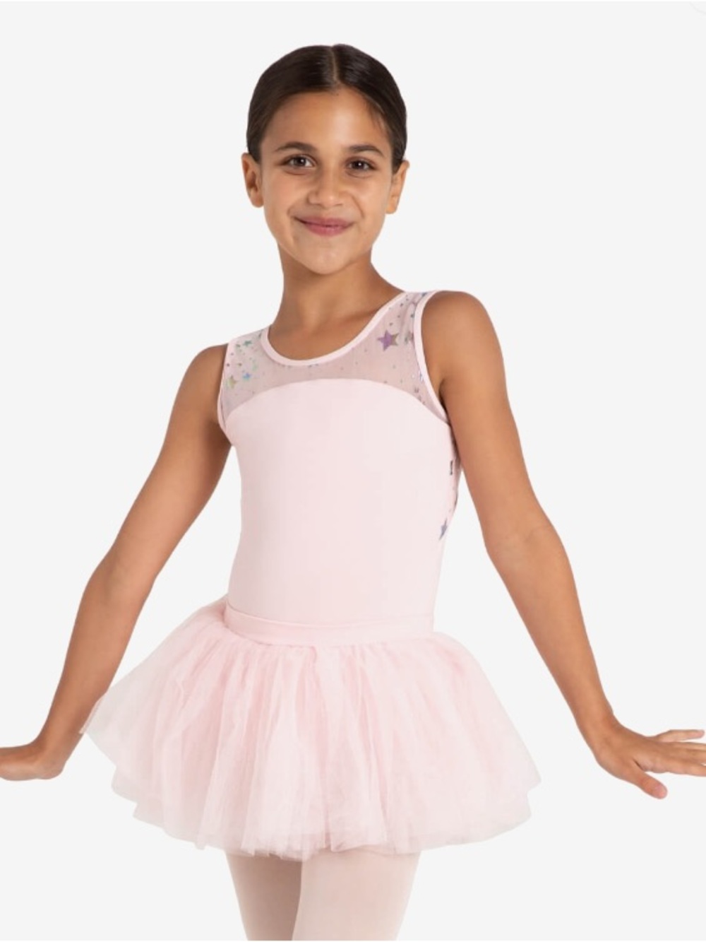 Capezio Light Pink Tutu Leotard with Star Accents
